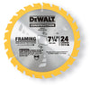 DeWalt 7-1/4 in. Dia. x 5/8 in. Construction Carbide Tipped Circular Saw Blade 24 teeth (Pack of 10)