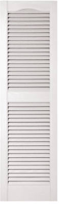 15 x 52-In. White Louvered Shutters, Pair