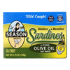 Season Skinless & Boneless Sardines In Pure Olive Oil  - Case of 12 - 3.75 OZ