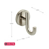 Delta Lyndall 3.09 in. H X 2.2 in. W X 2.8 in. L Satin Nickel Robe Hook