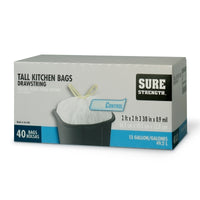 Sure Strength 13 gal Tall Kitchen Bags Drawstring 40 pk