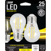 Feit Electric A15 E26 (Medium) Filament LED Bulb Soft White 25 Watt Equivalence 2 pk