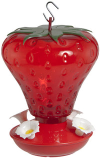 Hummingbird Feeder, Strawberry Shape, 40-oz.