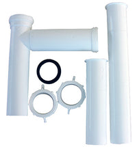 Disposal Installation Kit, Telescoping, PVC, 1.5 x 14-In.