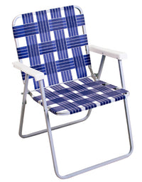 Folding Chair, Aluminum/Steel Frame, Blue Webbing