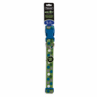 Glow Dog Collar, Green, Dots Pattern, 1 x 16-26-In. (Pack of 2)