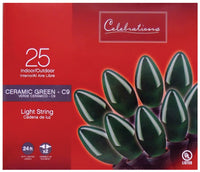 Celebrations  Incandescent  Green  25 count String Lights  24 ft.