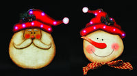 Celebrations  Multicolored  Santa/Snowman Face  Christmas Decor (Pack of 4)