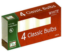 Christmas Lights Replacement Bulb, C7, White Ceramic, 4-Pk.