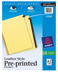 Avery 11350 Black Leather A-Z Index Tab Dividers                                                                                                      