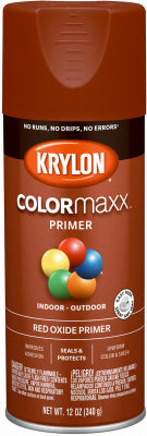 Krylon ColorMaxx Primer Red Oxide Paint + Primer Spray Paint 12 oz (Pack of 6)