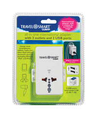 Travel Smart Type A For Worldwide Adapter Plug W/Usb Port