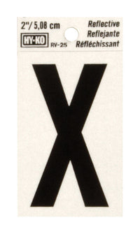 Hy-Ko 2 in. Reflective Black Vinyl Letter X Self-Adhesive 1 pc. (Pack of 10)