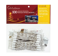 Celebrations Icicle Incandescent Light Set Clear 8.5 ft. 100 lights (Pack of 20)