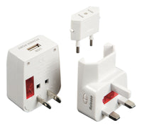 Travelon  Type A,  Type B,  Type C, Type E,  Type F,  Type G,  Type I  For Worldwide Adapter Plug w/USB Port