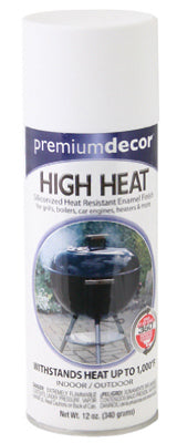 Premium Decor High-Heat Spray Paint, Dull White, 12-oz.