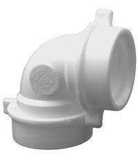 Drain Elbow, 90 Degree, White PVC, 1-1/2-In.