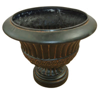 Southern Patio 17.5 in. H X 14.5 in. W Fiberglass/Resin Antique Urn Planter Black (Pack of 2)