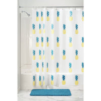 iDesign 72 in. H X 72 in. W Yellow/Teal Pineapple Shower Curtain PEVA