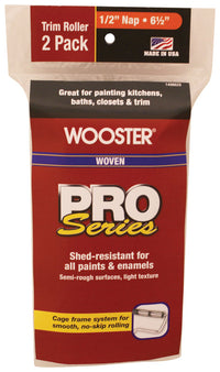 Wooster Pro Series Woven 6-1/2 in. W X 1/2 in. S Trim Paint Roller Cover 2 pk