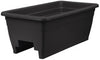 HC Companies 9 in. H X 12 in. W X 24 in. D Plastic Deck Rail Planter Black