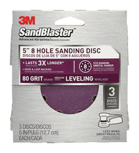 3M  5 in. Ceramic Blend  Hook and Loop  Sanding Disc  80 Grit Medium  3 pk