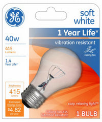 GE 40 W A15 A-Line Incandescent Bulb E26 (Medium) Soft White 1 pk