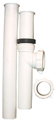 Disposal Connector Kit, White Plastic, 1.5-In.