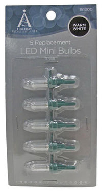 Mini Christmas Lights LED Replacement Bulb, Warm White, 5-Pk.