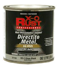 Premium Ant-Rust Oil-Base Enamel, Black Gloss, 1/2-Pt.