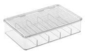 InterDesign Clear Linus Stackable Battery Organizer Box 7.26 x 10.75 x 2.36 in.