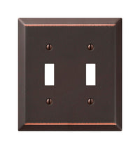 Amerelle Century Antique Bronze Bronze 2 gang Stamped Steel Toggle Wall Plate 1 pk