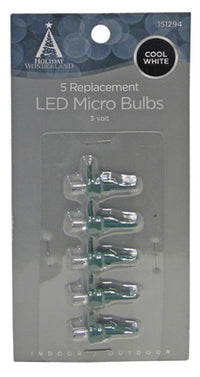 Christmas Lights LED Replacement Bulb, Micro, Cool White, 5-Pk.