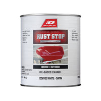 Rust Stop Indoor/Outdoor Satin White Enamel Rust Prevention Paint 1 qt (Pack of 4)