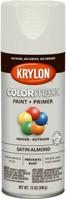 COLORmaxx Spray Paint + Primer, Satin Almond, 12-oz.