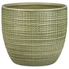 Scheurich  6.75 in. H x 7.5 in. D x 7.5 in. Dia. Ceramic  Vase  Flower Pot  Antique Green (Pack of 6)