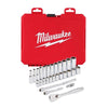 Milwaukee 1/4 in. drive Metric Mechanics Socket and Ratchet Set 28 pc