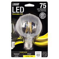 Feit Electric G25 E26 (Medium) Filament LED Bulb Soft White 75 Watt Equivalence (Pack of 3)