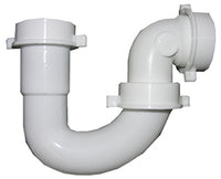 Lavatory/Kitchen Wall Drain Repair Trap, White PVC, 1.25 - 1.5-In. Tube