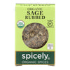 Spicely Organics - Organic Sage - Rubbed - Case of 6 - 0.1 oz.