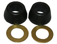 3/8 Inch Rubber Cone Washer and Brass Ring Kit (Pack of 6)