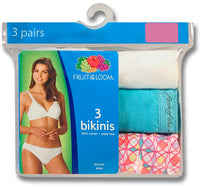 Fruit of the Loom 3DBIKAS SZ 5 Size 5 Women's Cotton Bikini Panty 3 Count (Pack of 2)