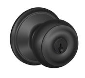 Schlage F51Avgeo622 Matte Black Georgian Knob Keyed Entry Lock