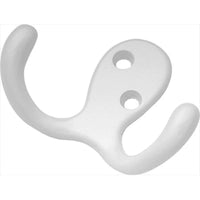 Hickory Hardware Medium White Zinc 2 in. L Double Hook 1 pk