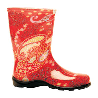 Sloggers 5004RD08 Size 8 Paisley Red Women's Tall Rain & Garden Boot