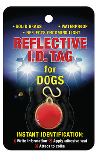 Dog I.D. Tag, Reflective, Brass