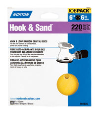 Norton Hook & Sand 6 in. Aluminum Oxide Hook and Loop A250/A290 Sanding Disc 220 Grit Very Fine 25 p