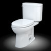 TOTO® Drake® II Two-Piece Elongated 1.28 GPF Universal Height Toilet with CEFIONTECT and SS124 SoftClose Seat, WASHLET+ Ready, Cotton White - MS454124CEFG#01