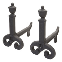 Vestal Black Steel Indoor/Outdoor Wood Fuel Andirons 17-1/2 D x 10-1/2 W x 18 H in.