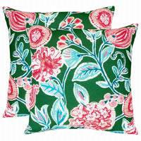 Patio Premiere Outdoor Toss Pillow, Green Floral, 16 x 16 x 4-In. (Pack of 12)